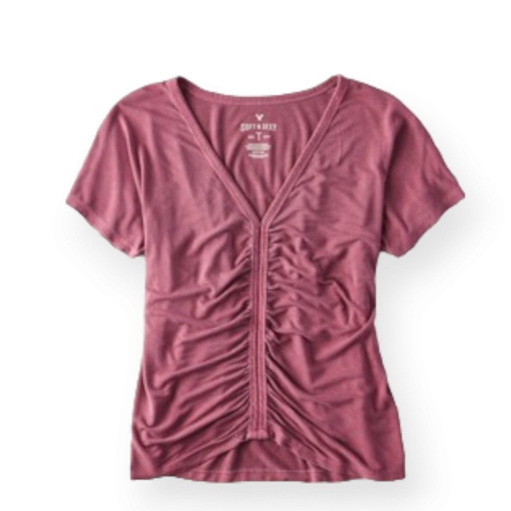 American Eagle Ruched Front Tee